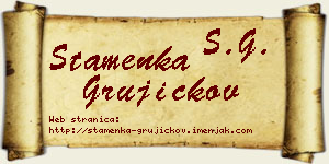 Stamenka Grujičkov vizit kartica